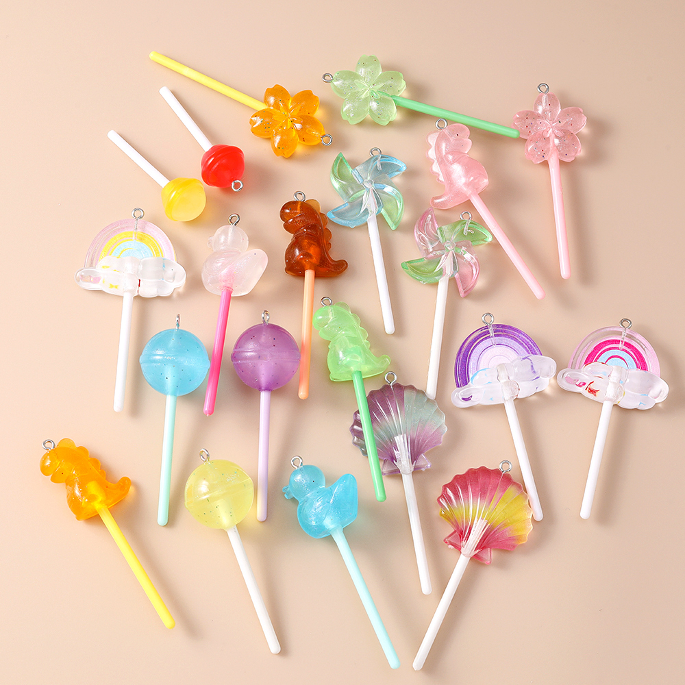 Resin Art Love - Leslie 10Pcs Sweet Candy Lollipop Charms