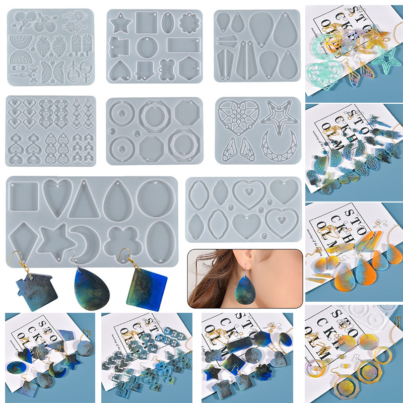 Resin Art Kit With Molds - Earring Pendant Silicone Mold Round Heart