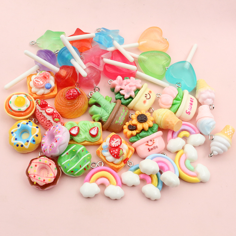 Resin Art Love - 10pcs Mixed Colors Resin Cute Cake