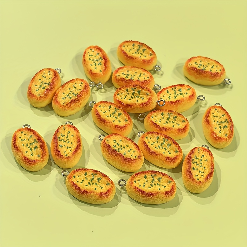 Resin Art Love - 6Pcs Cartoon Cheese Bread Resin Charms