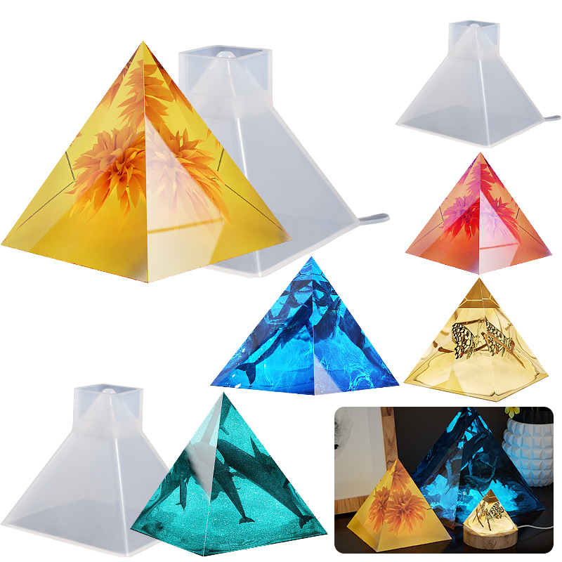 Resin Art Kit With Molds - 1pcs Pyramid Silicone Molds DIY Resin