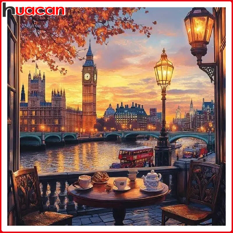 Resin Art Wall Decor - Huacan City Autumn Landscape Diamond Canvas
