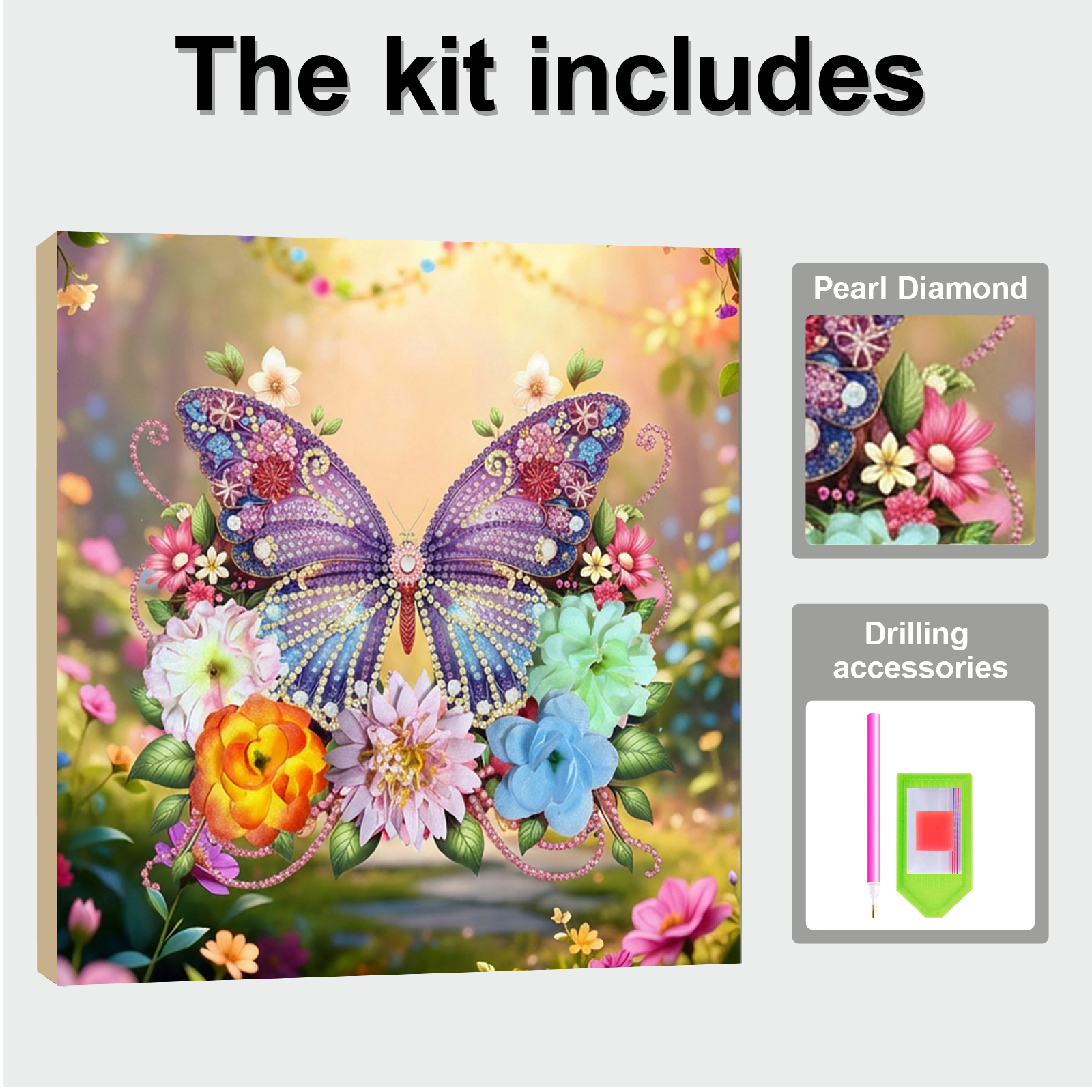 Resin Art Wall Decor - Butterfly DIY Diamonds Dots Gem Art