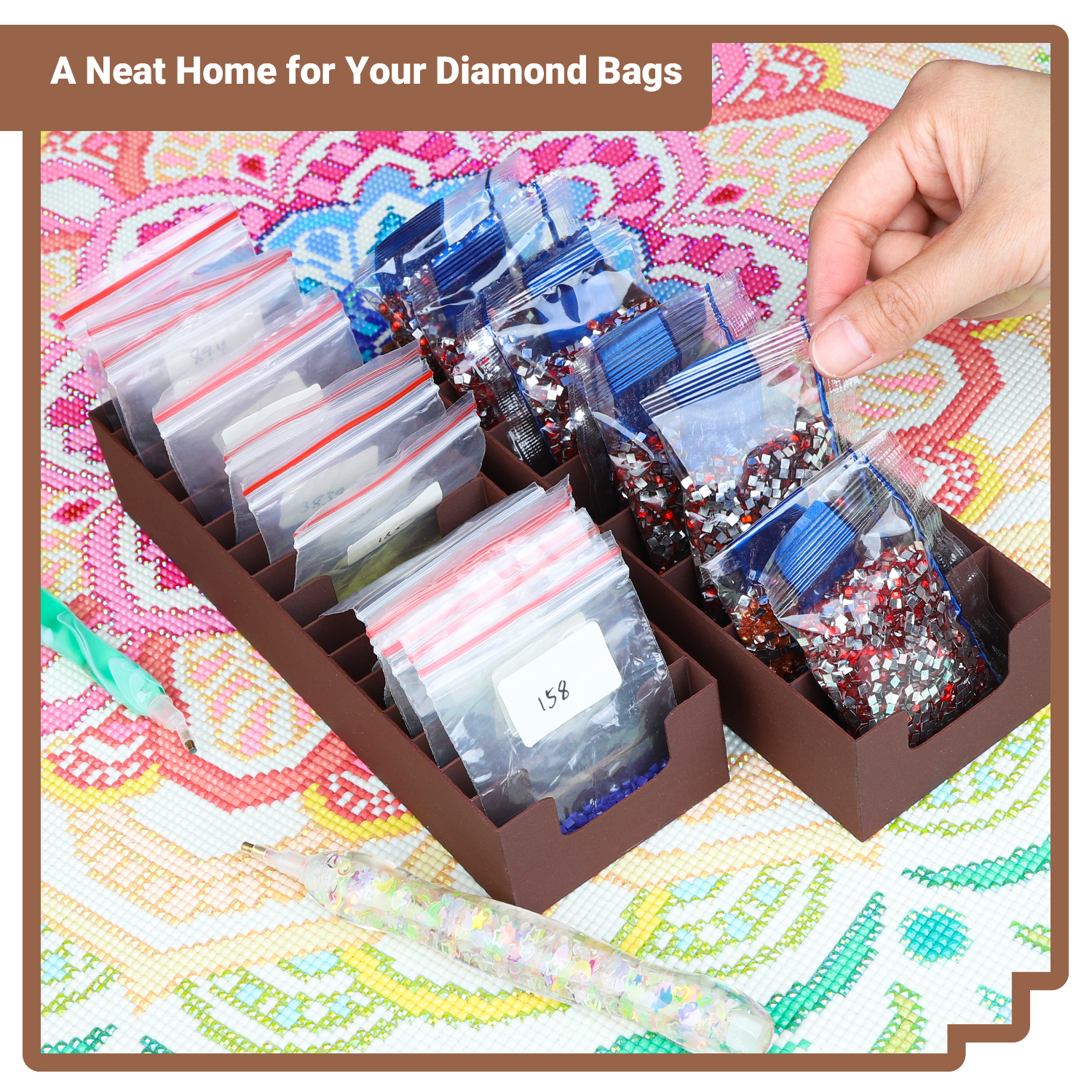 Resin Art Tools - Single Row Diamond Art Ziplock Bags
