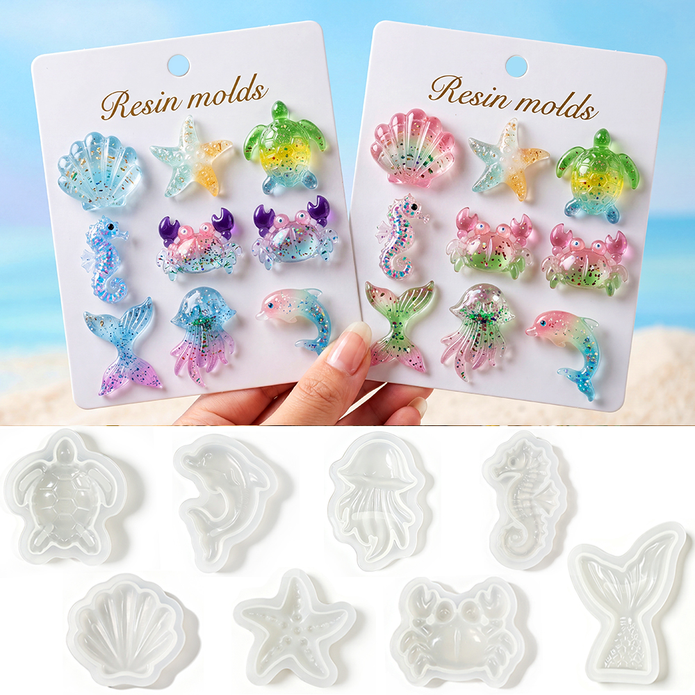 Silicone Mold Ocean - S0294 Ocean Theme 3D Seahorse Shells