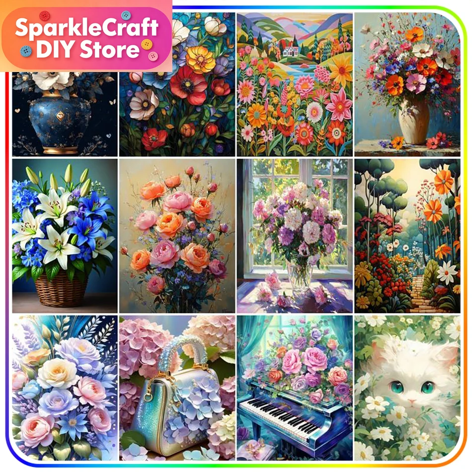 Resin Art Flowers - 1pc frameless Diamond Painting Kits Flowers