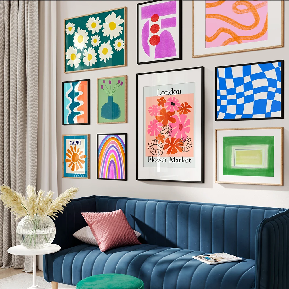Modern Colorful Abstract Wall  - Resin Art Wall Decor 评论和价格