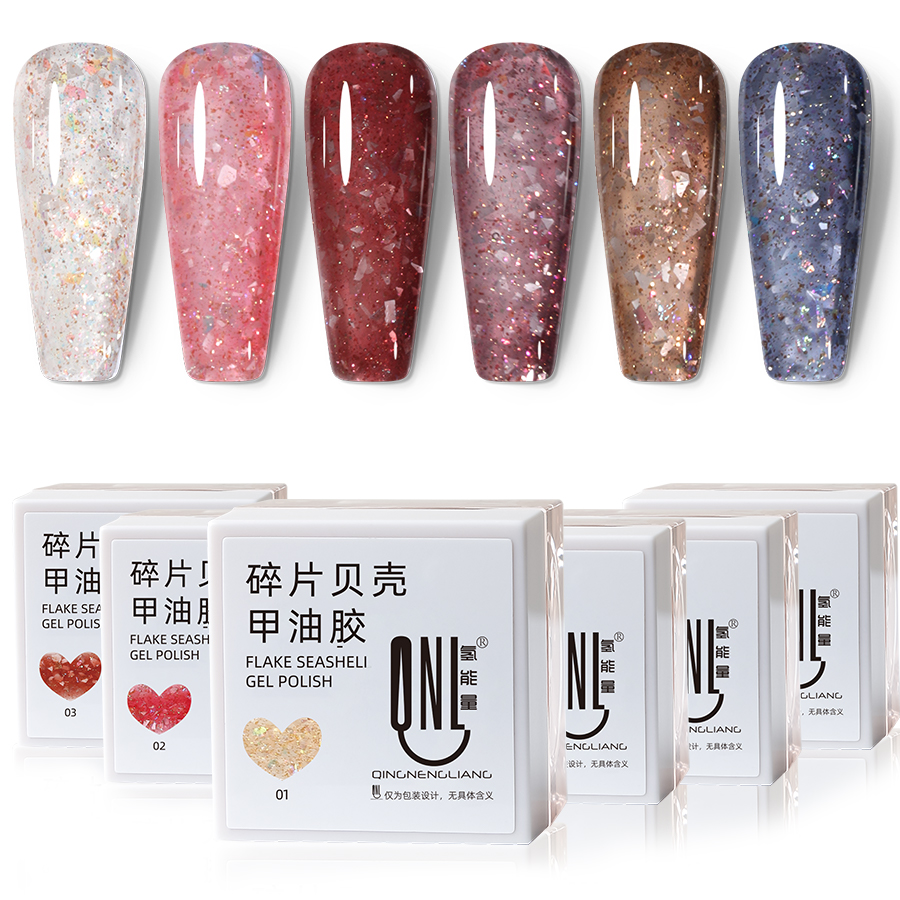 QNL 5g Flake Shell Gel Polish  - Mica Flake Resin 评论和价格