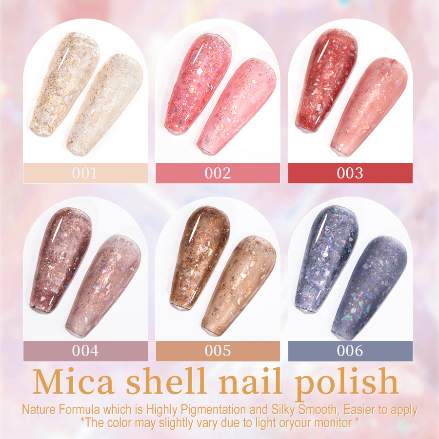 QNL 5g Flake Shell Gel Polish  - Mica Flake Resin 评论和价格