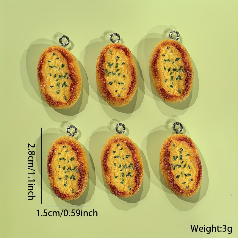 6Pcs Cartoon Cheese Bread Resi - Resin Art Love 评论和价格