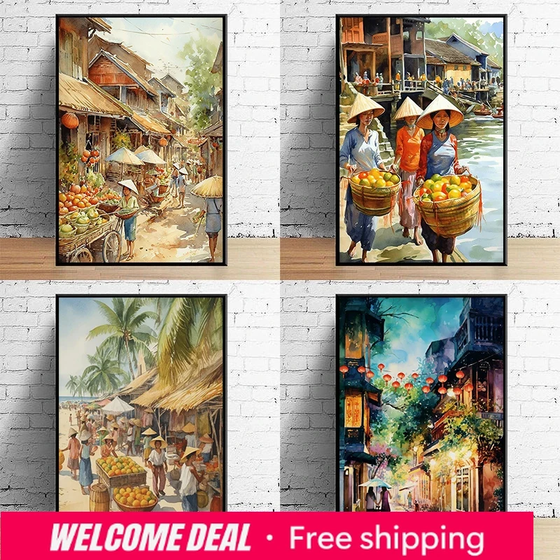 Vietnamese Village Poster Asia - Resin Art Wall Decor 评论和价格