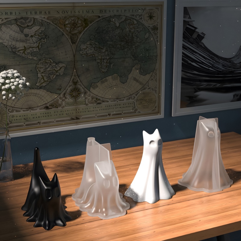 Ghost Cat Halloween Desktop Or - Resin Art Kit With Molds 评论和价格