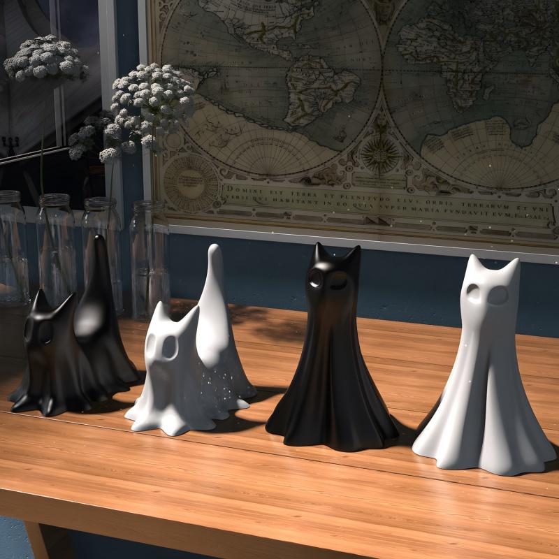 Ghost Cat Halloween Desktop Or - Resin Art Kit With Molds 评论和价格