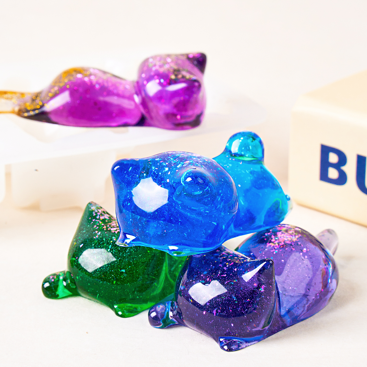 3D Cat Crystal Epoxy Resin Mol - Resin Art Kit With Molds 评论和价格