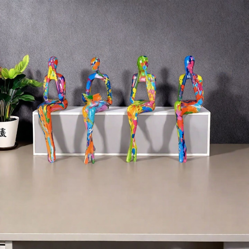4-Piece Character Abstract Thi - Resin Art Wedding Gift 评论和价格