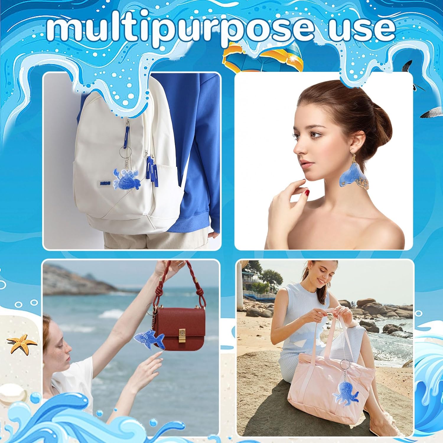 2 pc- Resin jewelry earring mo - Silicone Mold Ocean 评论和价格