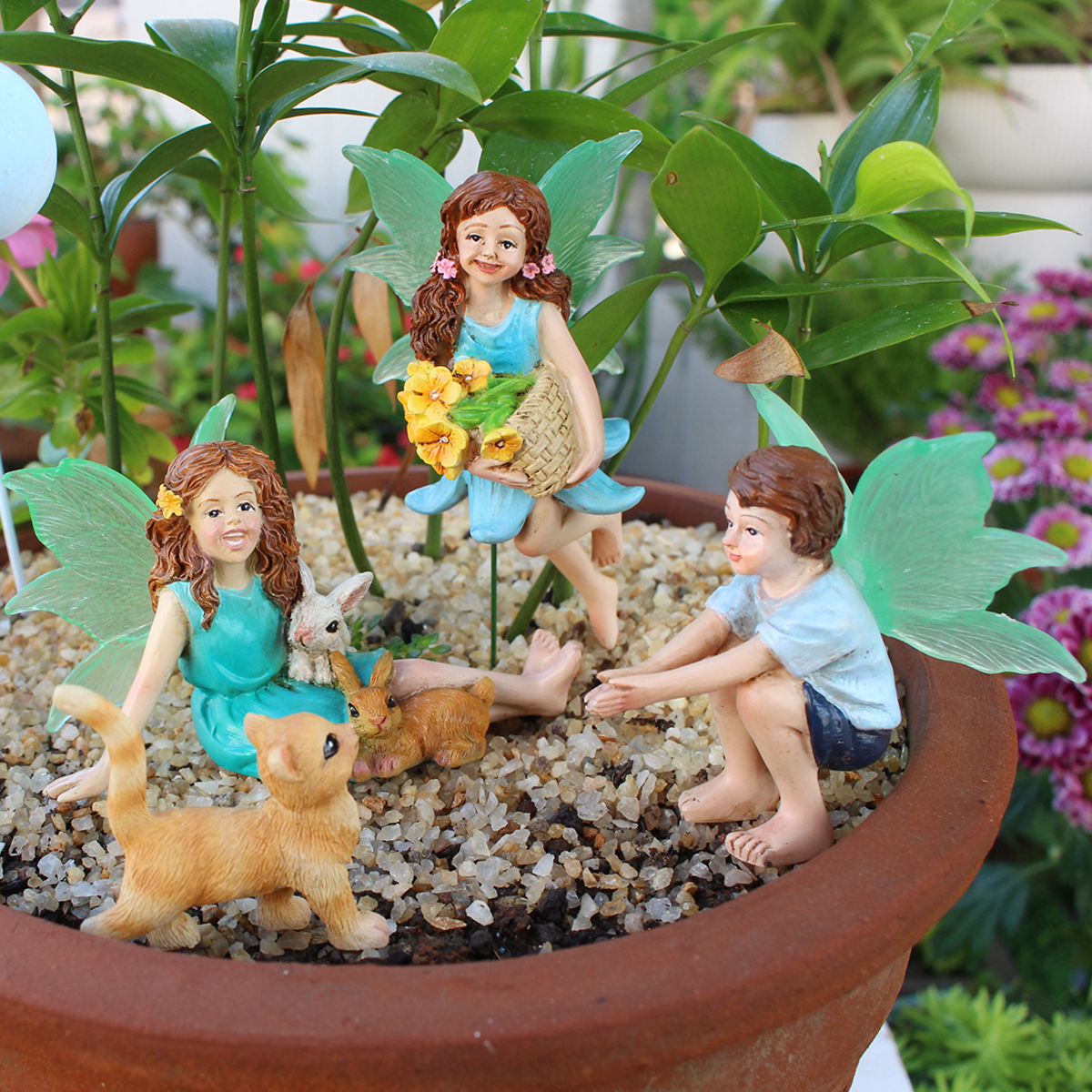 4pc Flower Fairy and Animal Pa - Resin Art Flowers 评论和价格