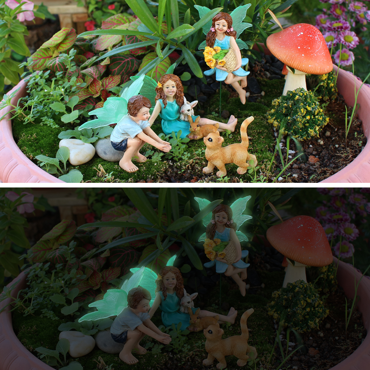 4pc Flower Fairy and Animal Pa - Resin Art Flowers 评论和价格