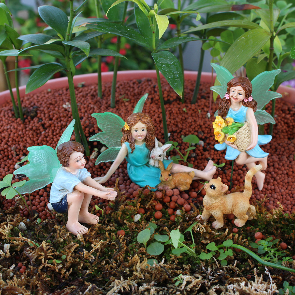 4pc Flower Fairy and Animal Pa - Resin Art Flowers 评论和价格