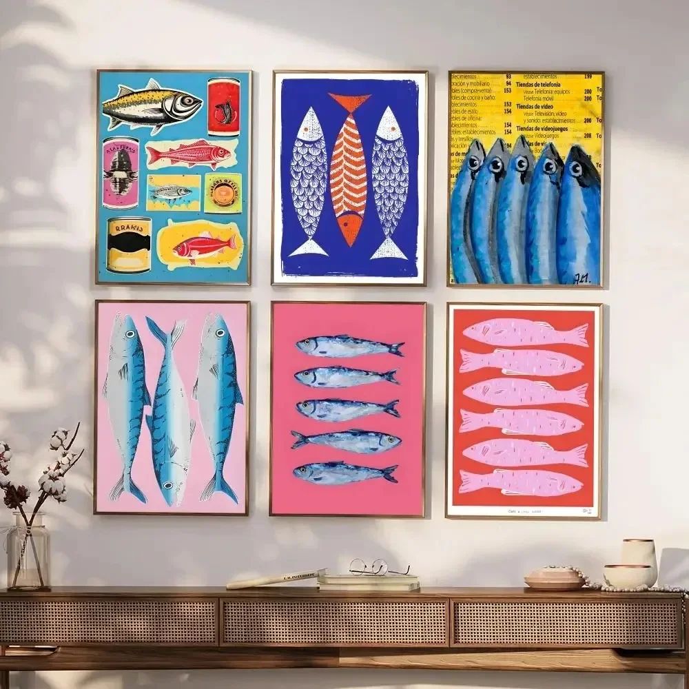 Colorful Sardine Lobster Fish  - Resin Art Wall Decor 评论和价格