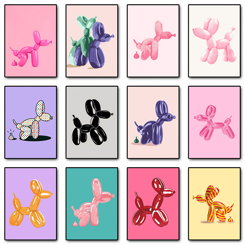 Pink Balloon Dog Posters and P - Resin Art Wall Decor 评论和价格