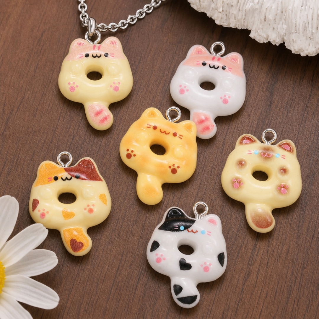 10Pcs Kawaii Cartoon Cat Resin - Resin Art Love 评论和价格