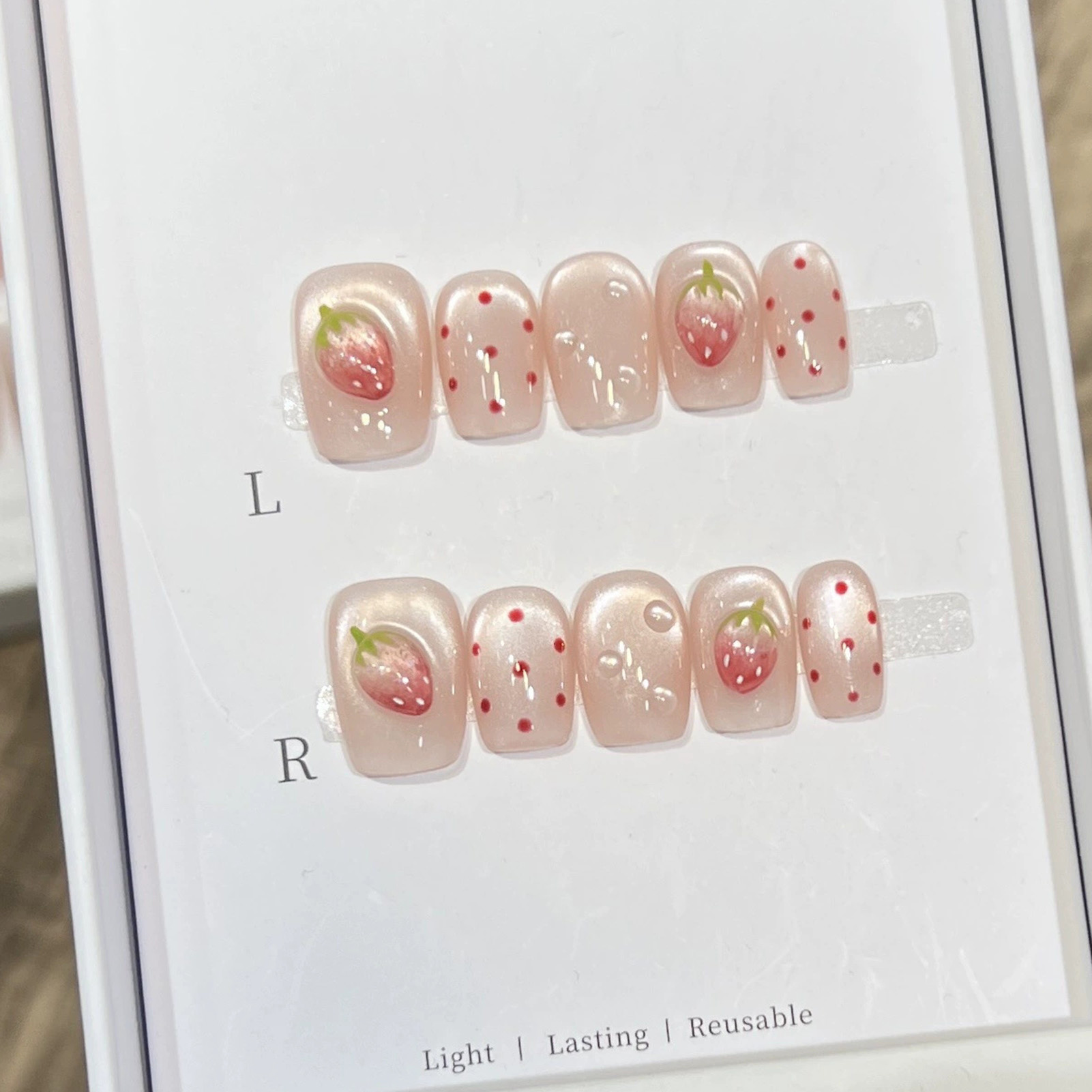 10PCS Short Square Fake Nails  - Resin Art Flowers 评论和价格