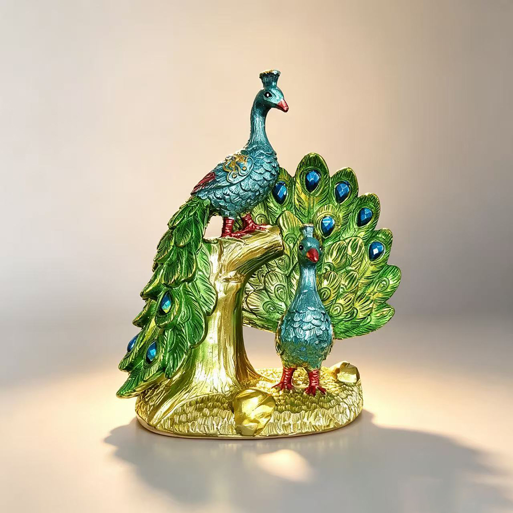 Luxury Peacock Resin Sculpture - Resin Art Wedding Gift 评论和价格