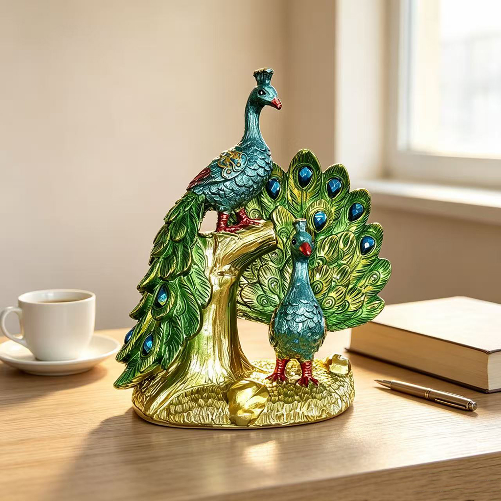 Luxury Peacock Resin Sculpture - Resin Art Wedding Gift 评论和价格