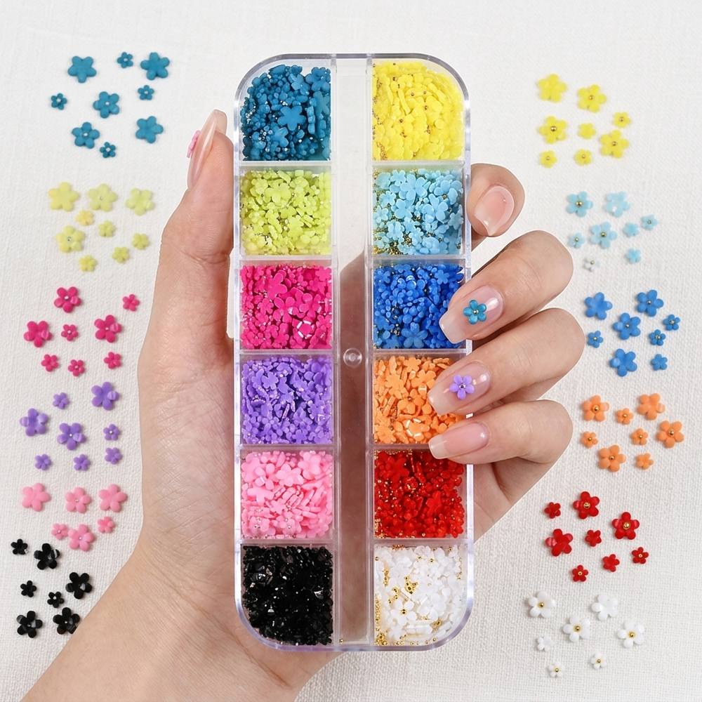 1Box Sparkling 3D Floral Charm - Resin Art Design Ideas 评论和价格