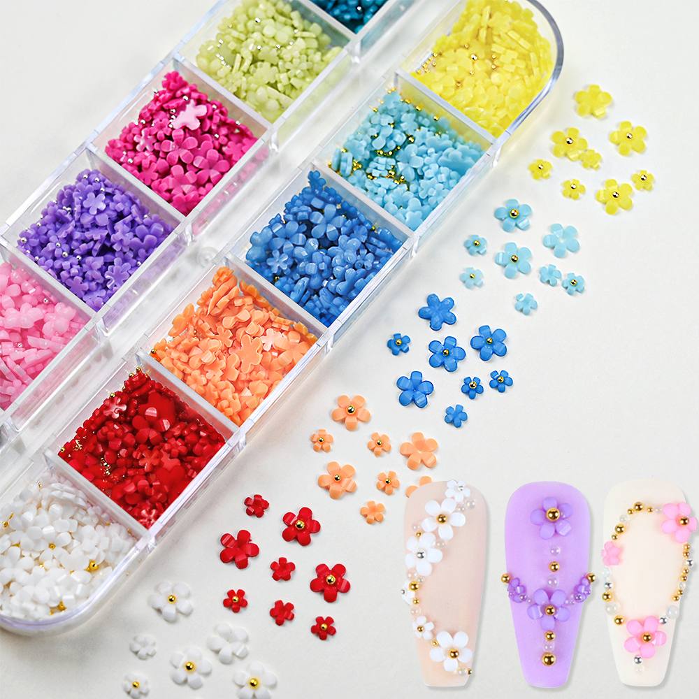1Box Sparkling 3D Floral Charm - Resin Art Design Ideas 评论和价格