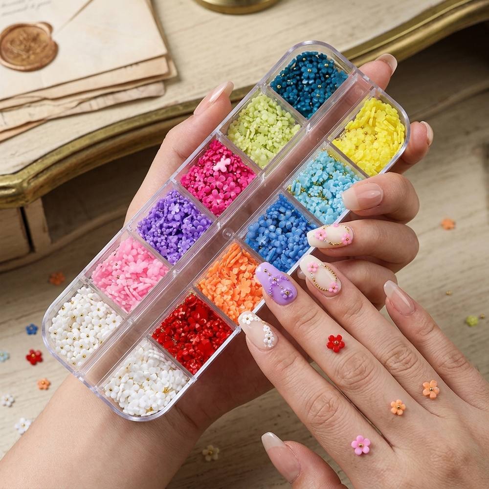 1Box Sparkling 3D Floral Charm - Resin Art Design Ideas 评论和价格