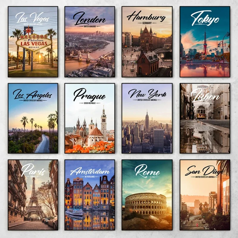 World Famous Cities Posters Lo - Resin Art World 评论和价格