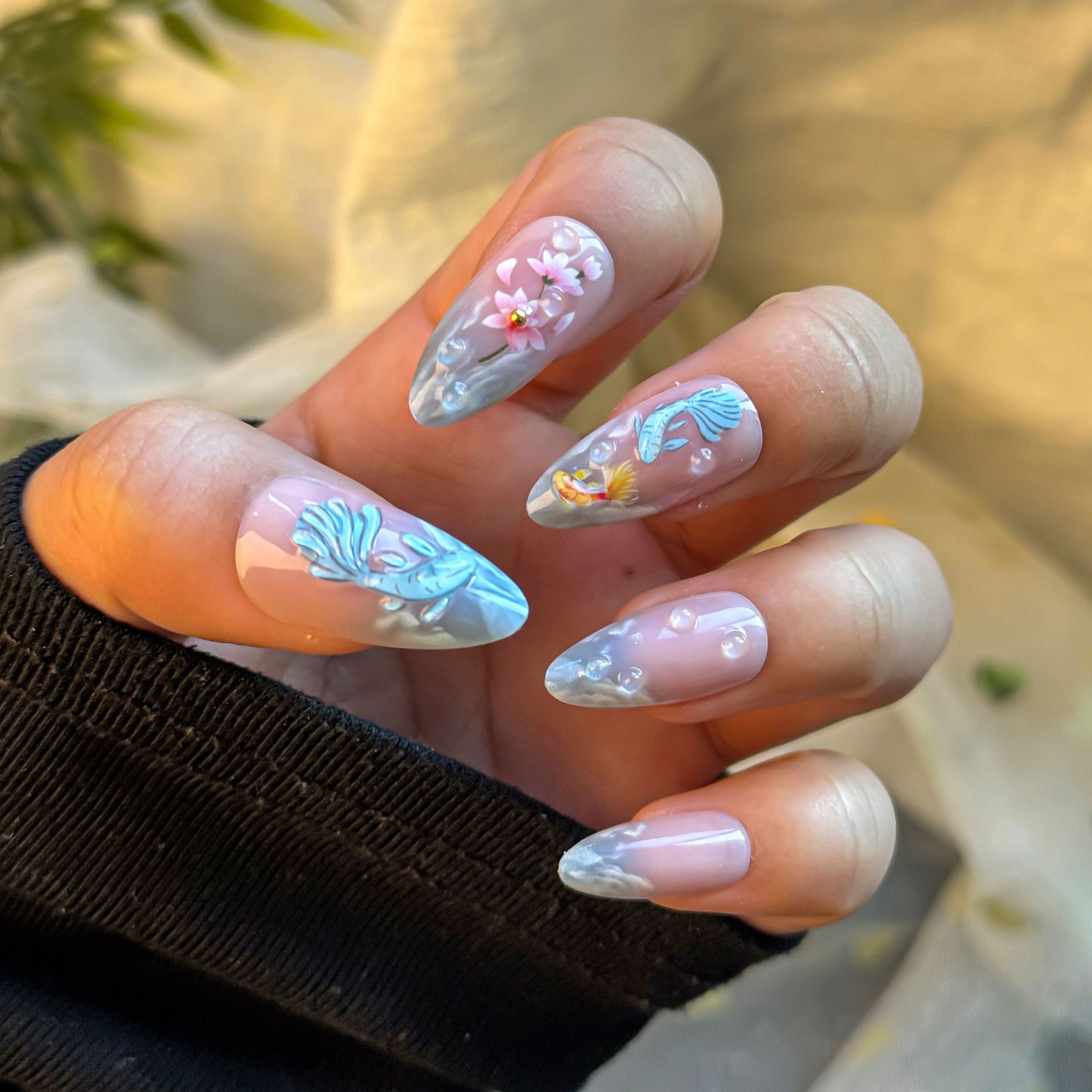 24pcs hot selling koi nail art - Resin Art Flowers 评论和价格