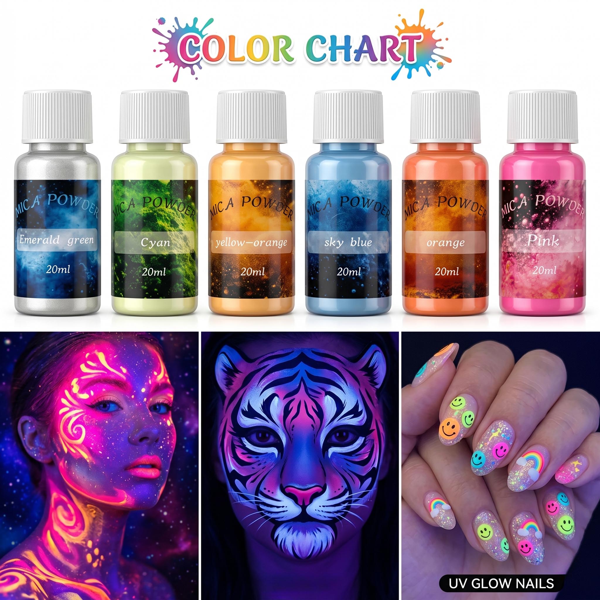 18 Colors Mica Powder Set with - Mica Flake Resin 评论和价格