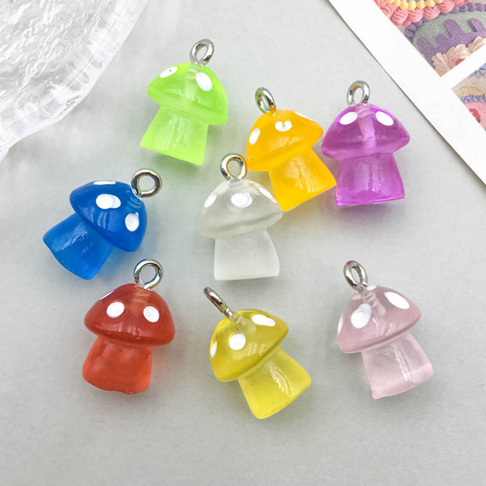16pcs Luminous Mushroom Charms - Resin Art Love 评论和价格