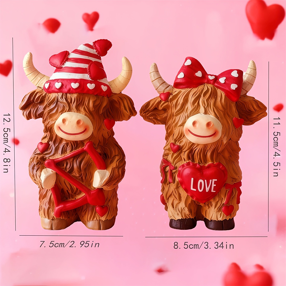 Highland Cow Couple Resin Orna - Resin Art Wedding Gift 评论和价格