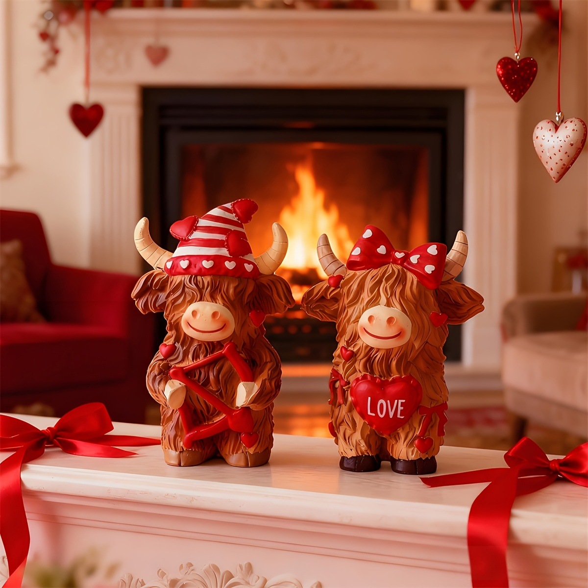 Highland Cow Couple Resin Orna - Resin Art Wedding Gift 评论和价格