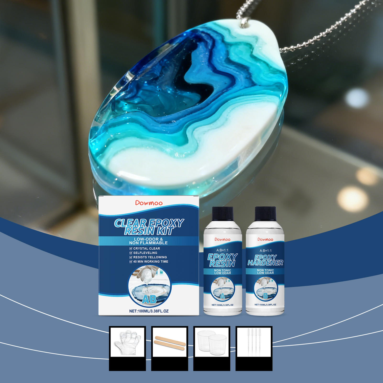 DIY Crystals Clear Epoxys Resi - Resin Art Kit With Molds 评论和价格