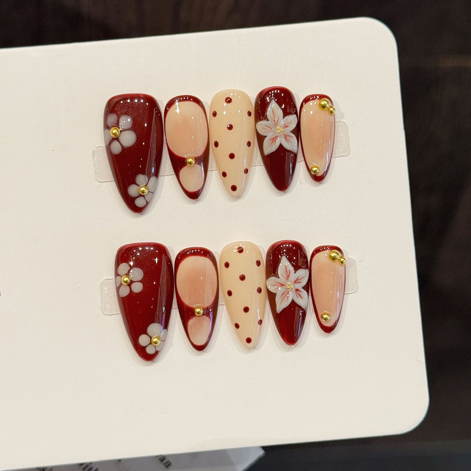 10pcs Handmade Wine Red French - Resin Art Flowers 评论和价格