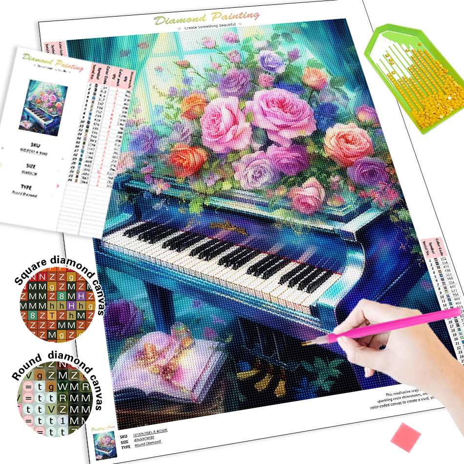 1pc frameless  Diamond Paintin - Resin Art Flowers 评论和价格
